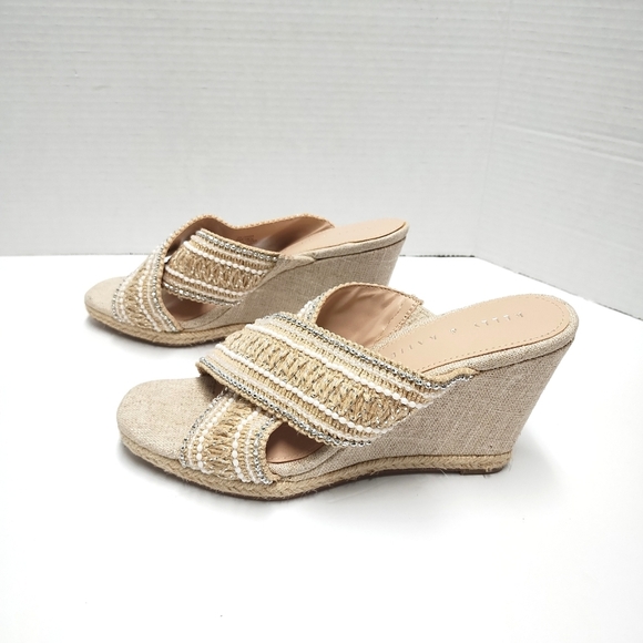 Kelly & Katie Tan Wedge Sandals - Picture 1 of 7